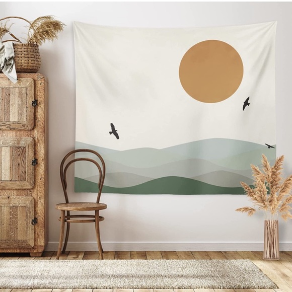 California Minimalist Mountain Range Nature Landscape Neutral Boho Home Decor - Picture 2 of 7